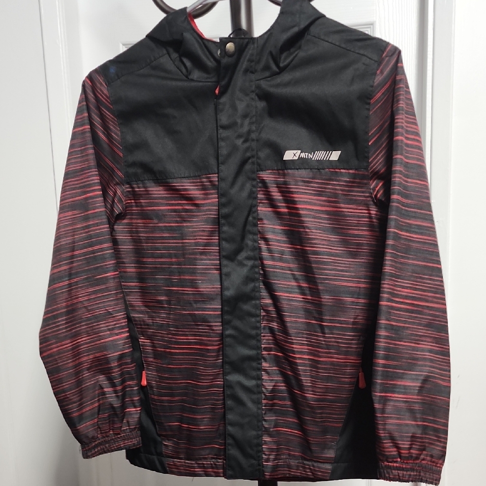 #174 XMTN Kids Black and Red Striped Jacket
